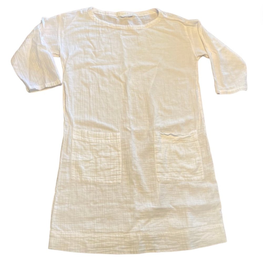 Eileen Fisher White Linen Shift Dress